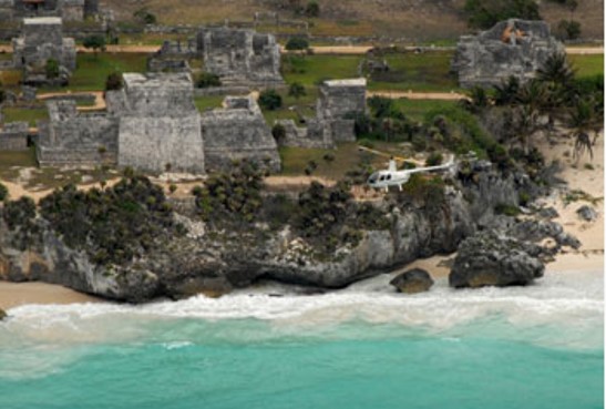 tulum fly helicopter over grand