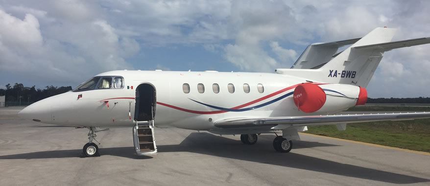 JETS EN CANCUN Jet Hawker 800, Cancún México Vuelos Privados Charter